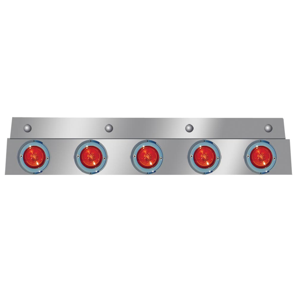 Stainless Steel Top Mud Flap Accent with 2" Round Inc. Lights (EA)