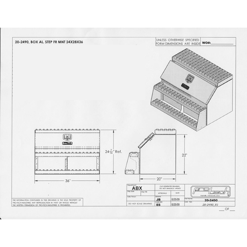 36" Diamond Plate Aluminum Step Box