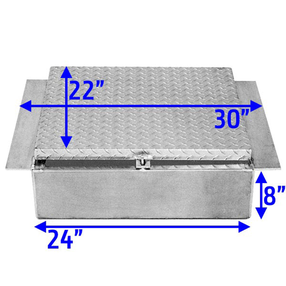 24"L x 22"H x 8"D Aluminum In-Frame Tool Box