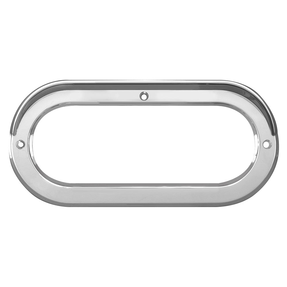 Oval Chrome Plastic Light Bezel with Visor