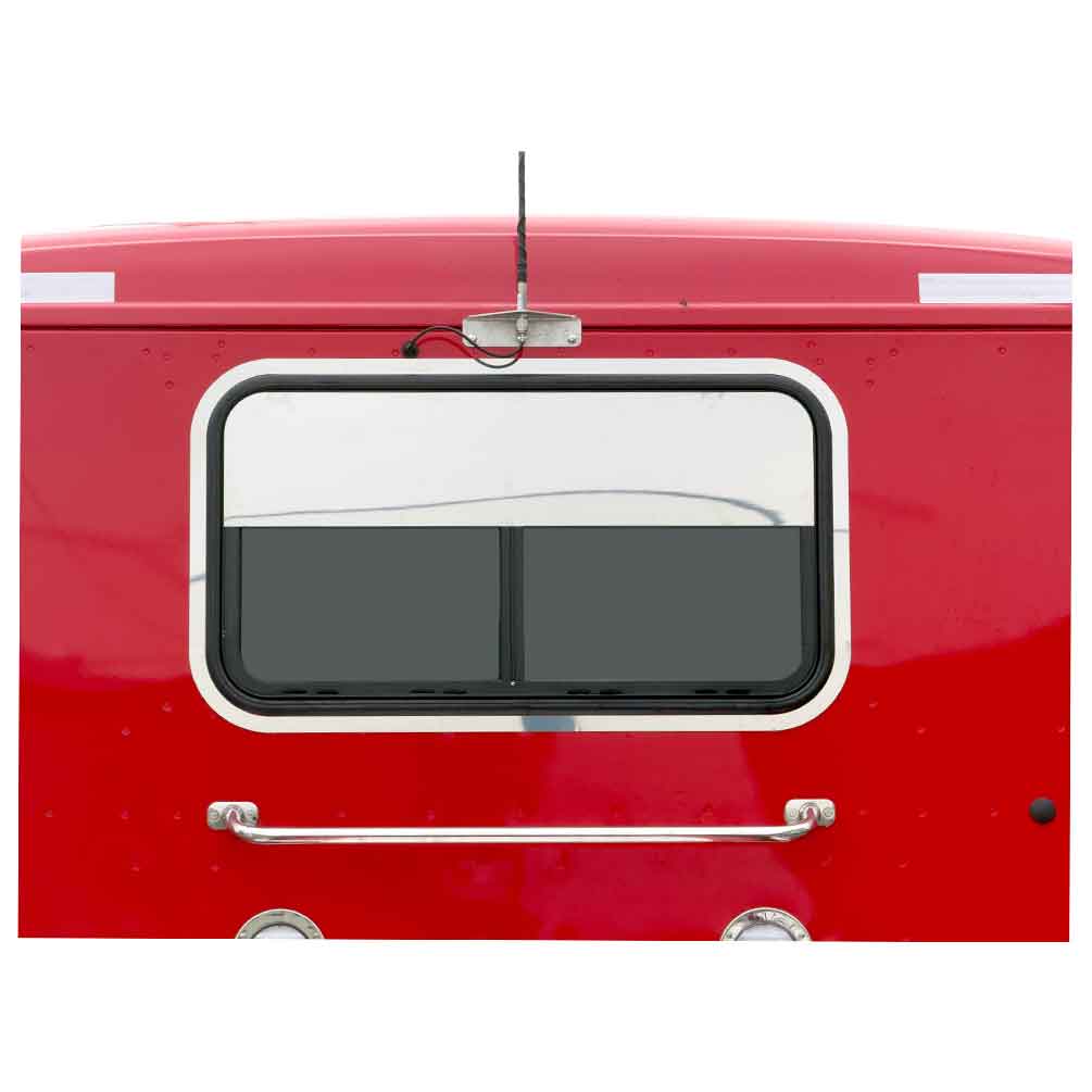 8" Peterbilt 589 Stainless Steel Day Cab Rear Window Chop Top