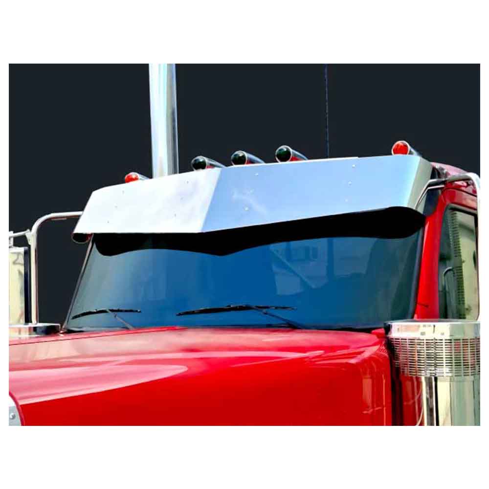 12" x 15" Peterbilt 589 Stainless Steel V-Style Visor