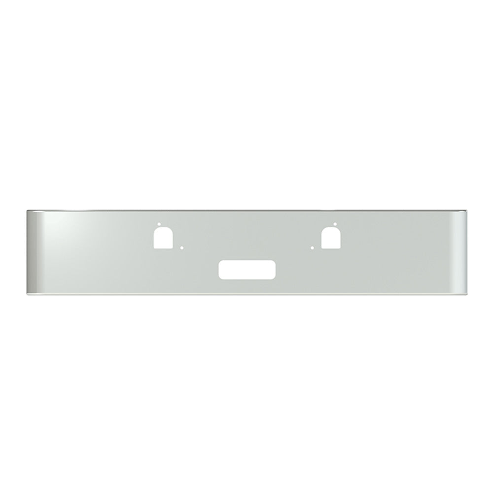 Mack Granite 20" Chrome Bumper with Rolled Ends, Tow and Step Cutouts