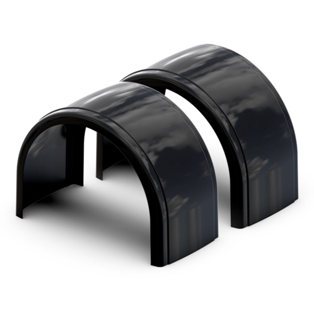 Black Fiberglass Single Axle Fender with 2" Side Drop