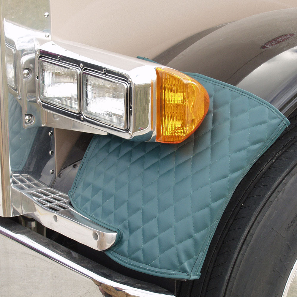 Peterbilt 379 Teal Green Quilted Fender Guards