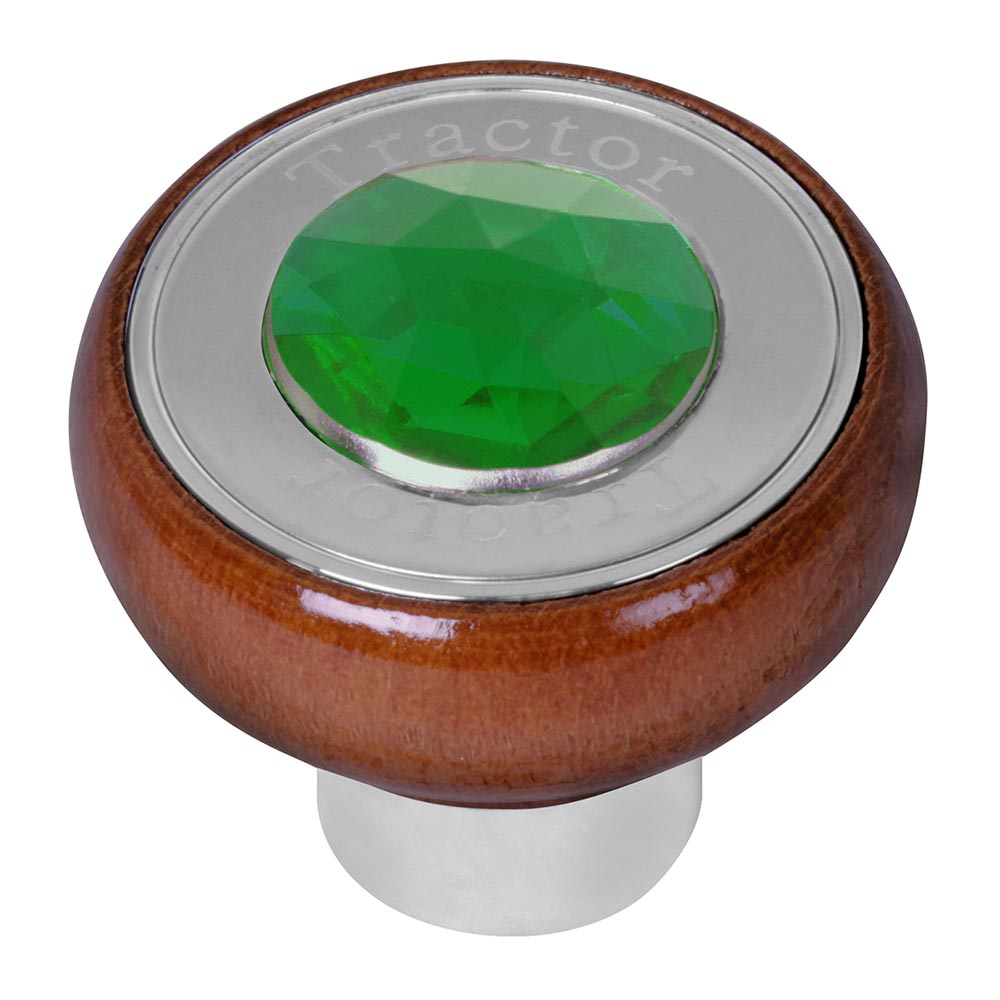 Large Wood Tractor/Trailer Air Valve Knobs with Jewel, Thread On