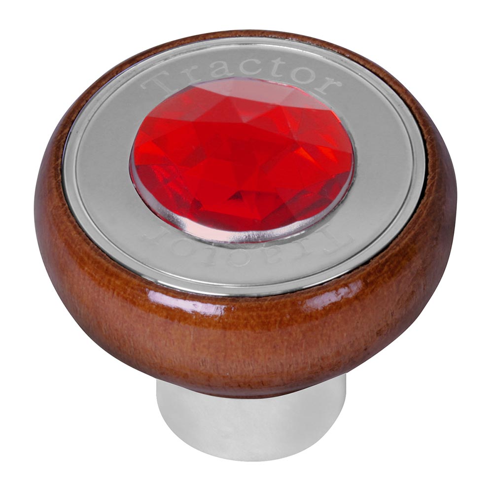 Large Wood Tractor/Trailer Air Valve Knobs with Jewel, Thread On