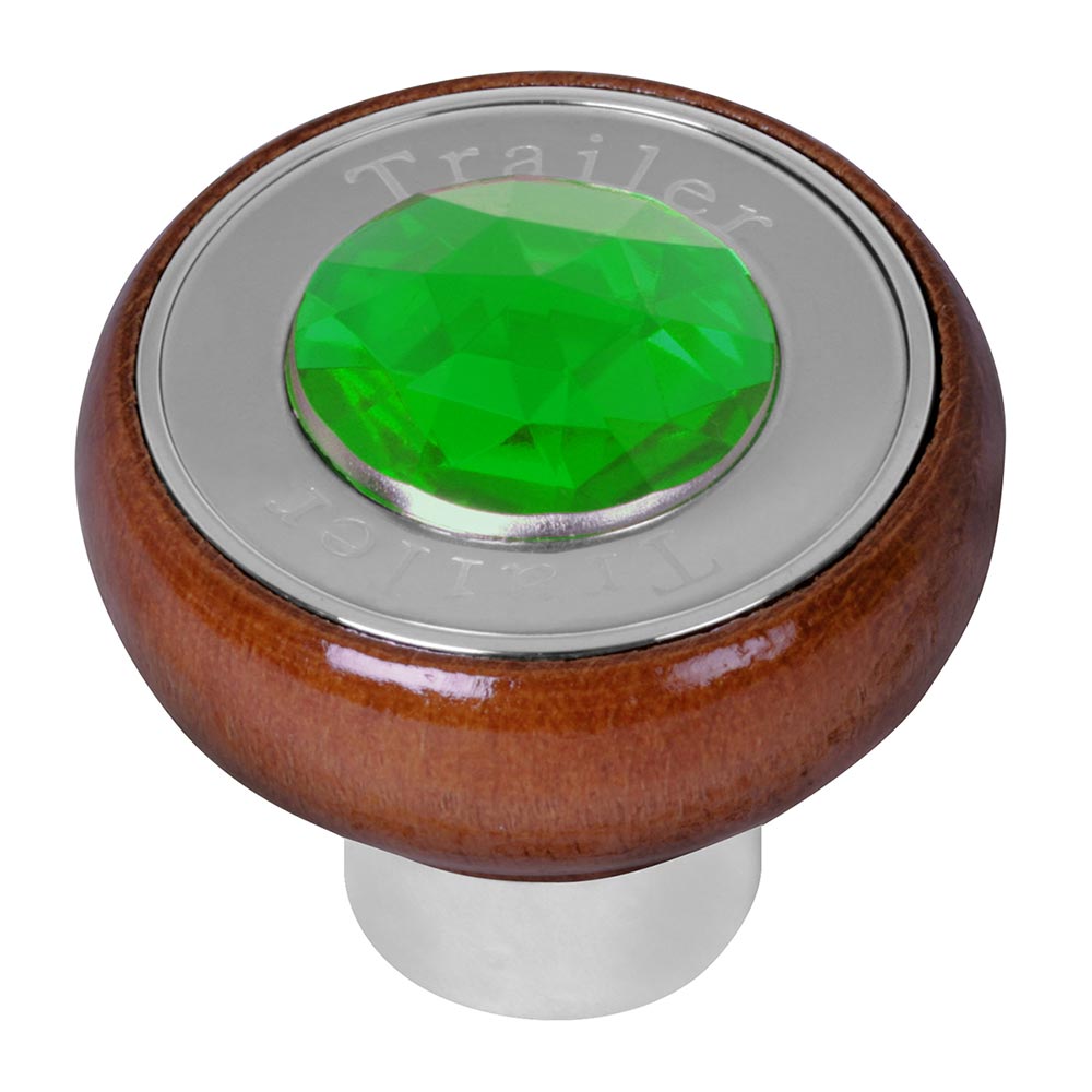 Large Wood Tractor/Trailer Air Valve Knobs with Jewel, Thread On