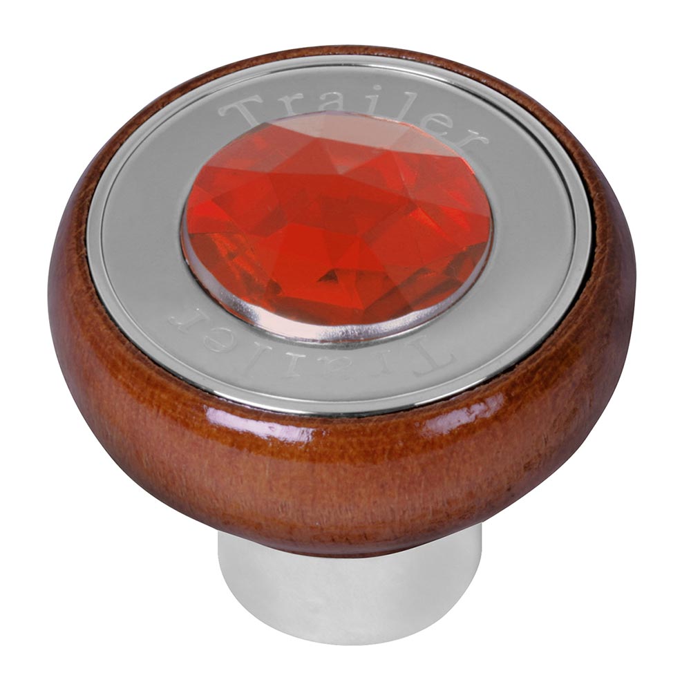 Large Wood Tractor/Trailer Air Valve Knobs with Jewel, Thread On