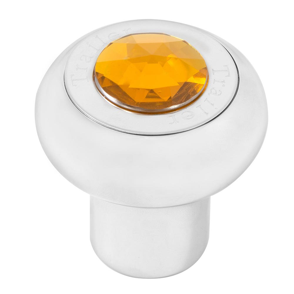 Chrome Aluminum Tractor/Trailer Air Valve Knob with Jewel - Thread On
