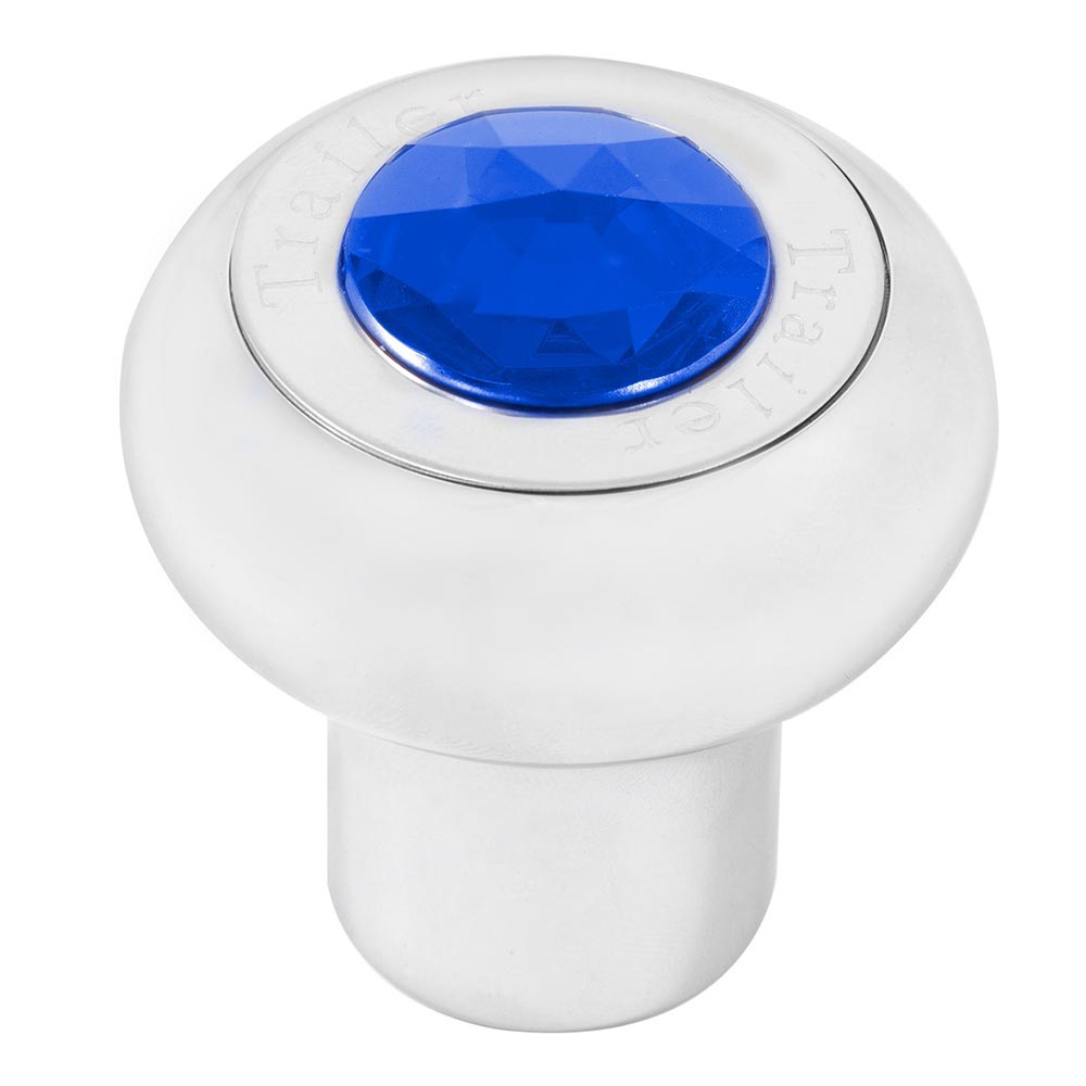 Chrome Aluminum Tractor/Trailer Air Valve Knob with Jewel - Thread On