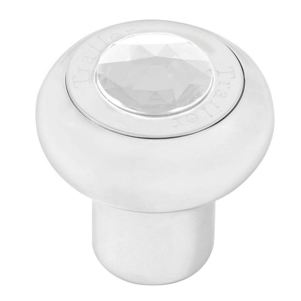 Chrome Aluminum Tractor/Trailer Air Valve Knob with Jewel - Thread On