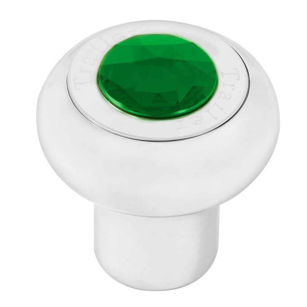 Chrome Aluminum Tractor/Trailer Air Valve Knob with Jewel - Thread On