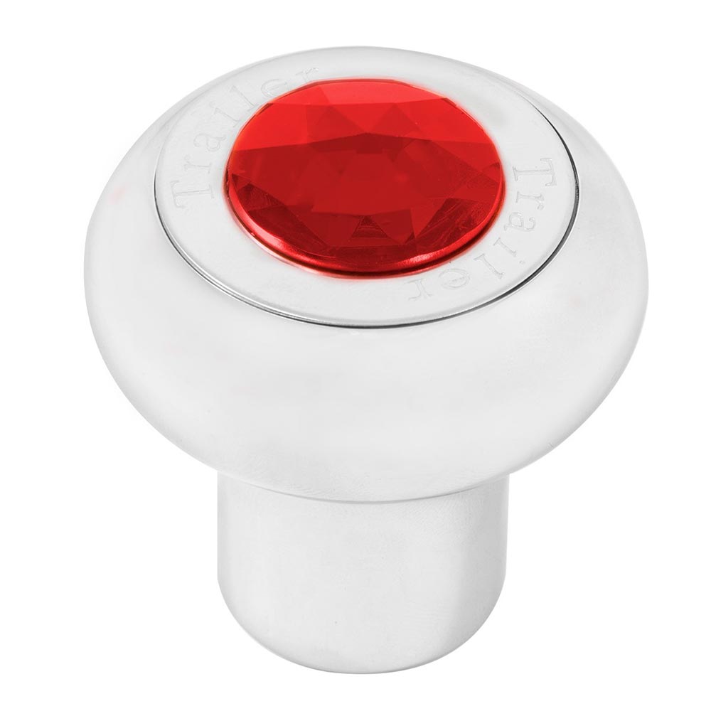 Chrome Aluminum Tractor/Trailer Air Valve Knob with Jewel - Thread On