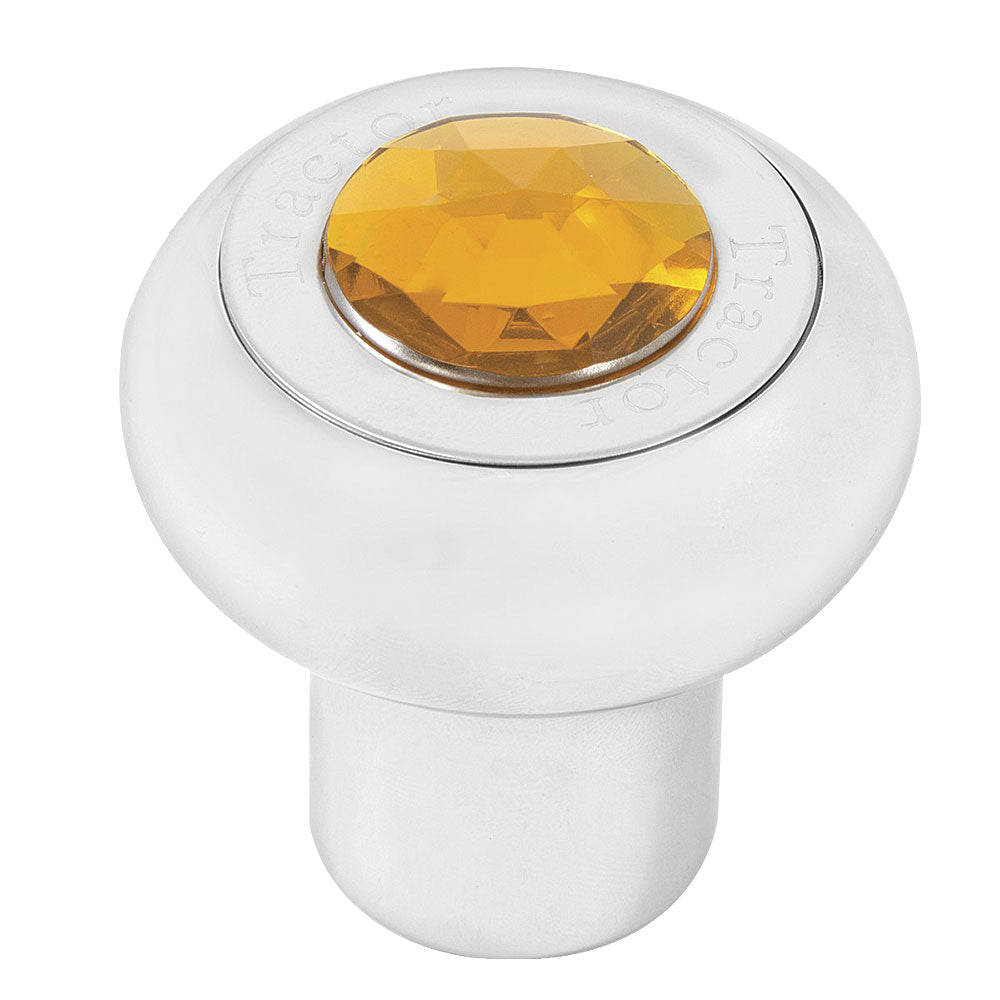 Chrome Aluminum Tractor/Trailer Air Valve Knob with Jewel - Thread On