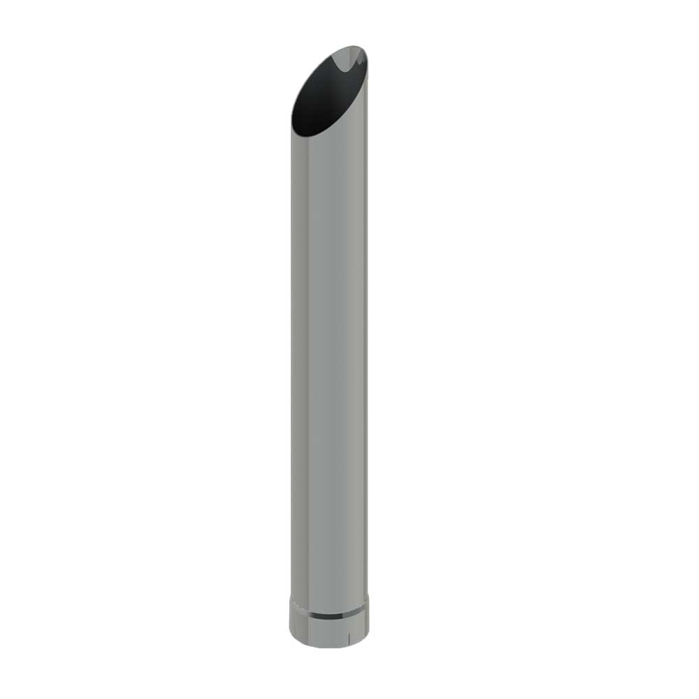 6"D x 72"L Mitered Chrome One-Piece Stack with Expanded End