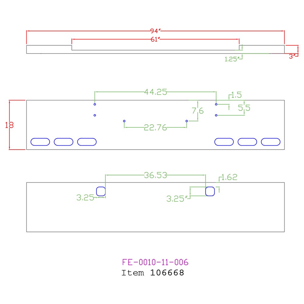 Kenworth W900L 18-Inch Boxed End Chrome Bumper