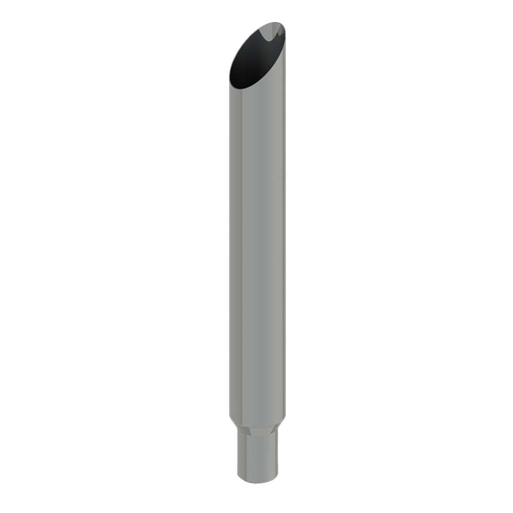 8"-5"D x 30"L Mitered Chrome One-Piece Stack with Extended Tapered End