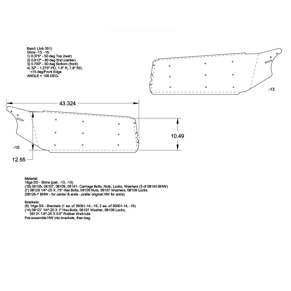 Peterbilt Flat Top Bow-Tie Visor (2005+)