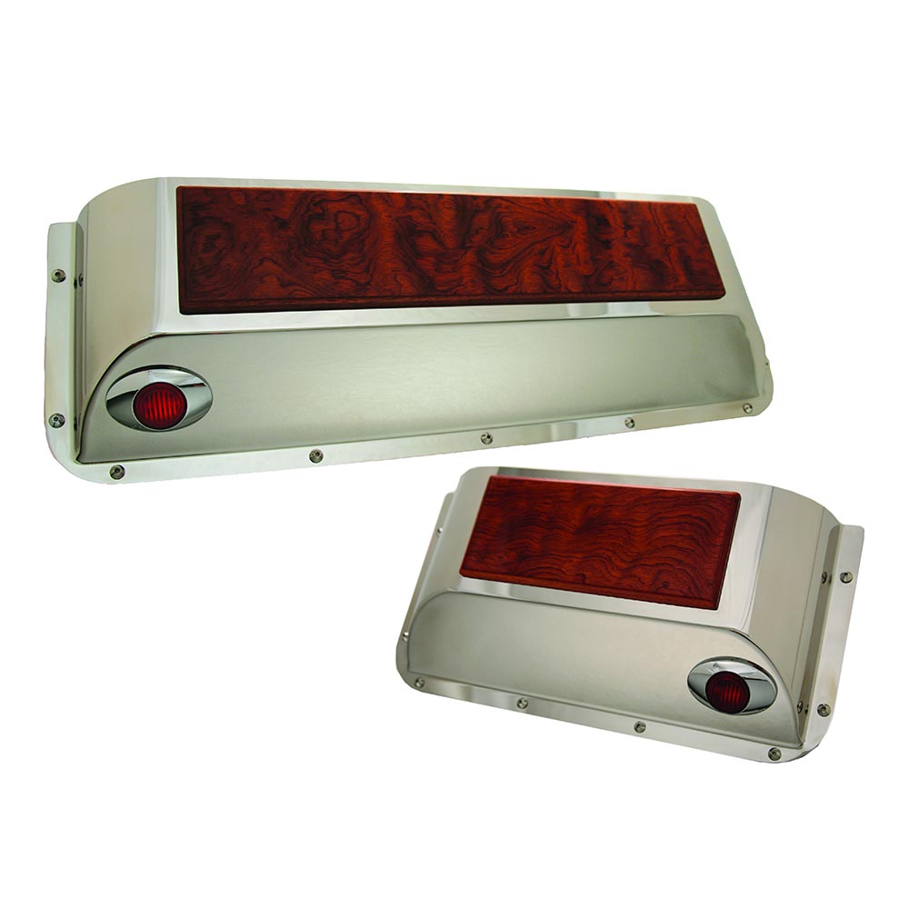 Peterbilt Stainless & Rosewood Door Pockets M3 LED