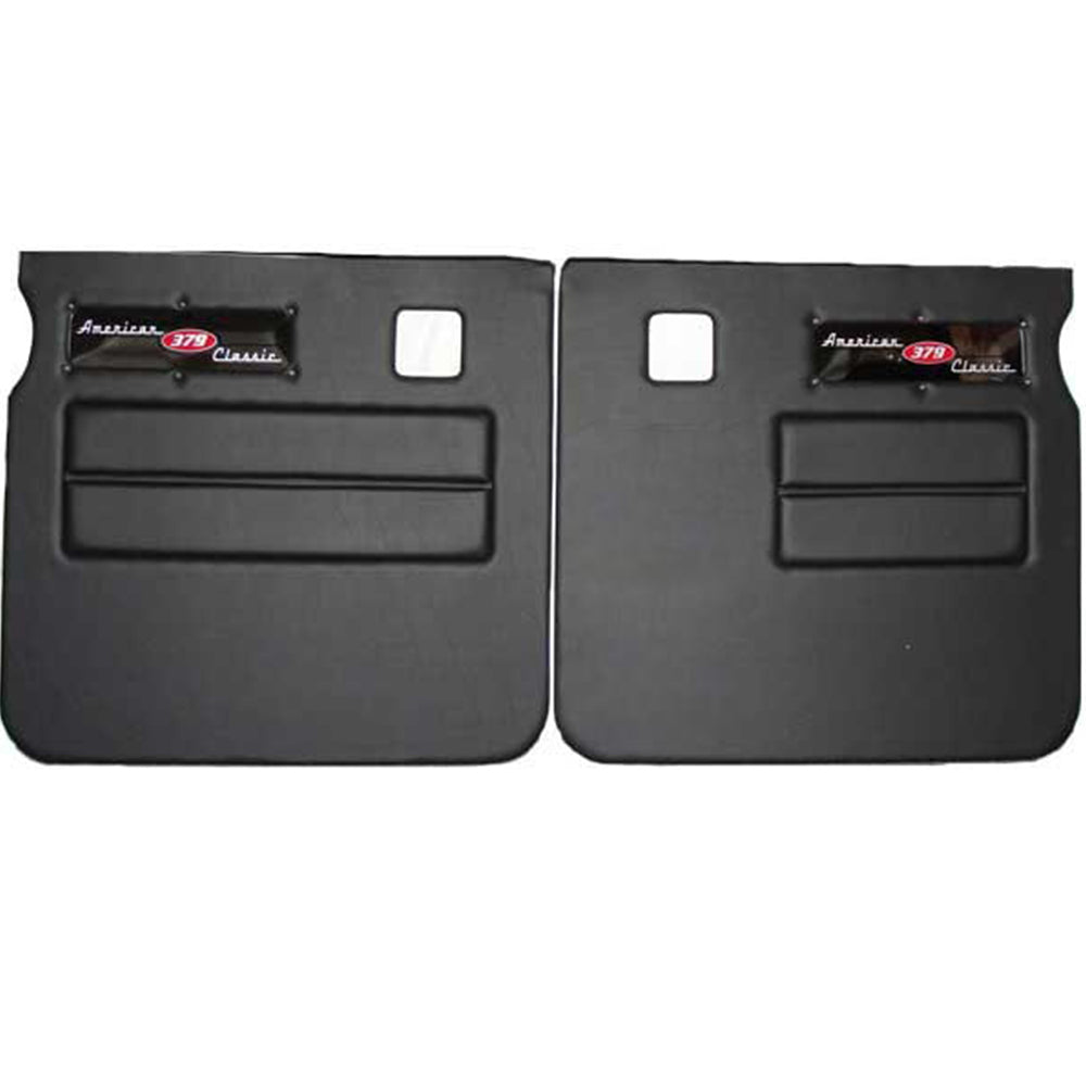 Peterbilt 379 American Classic Black Door Panel with Stainless Steel Logo