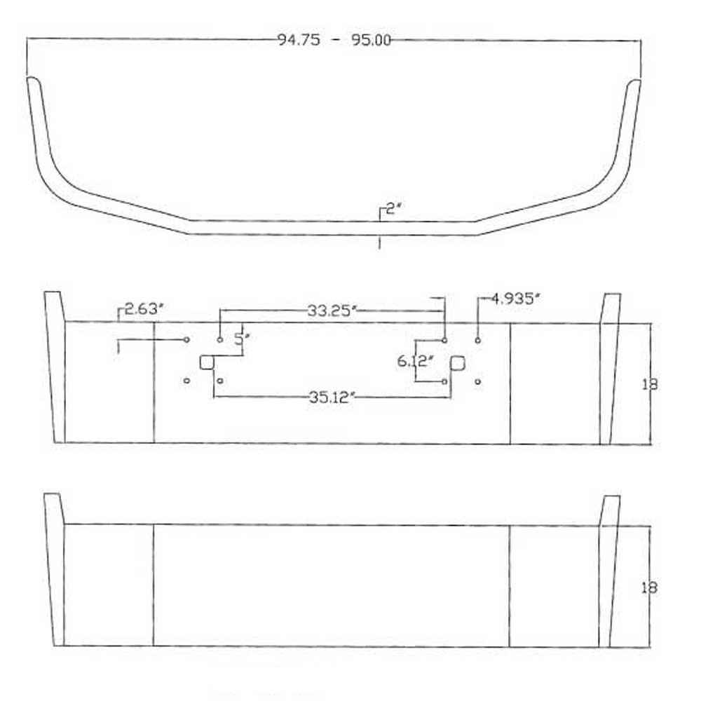 INTL 9100, 9200, 9400 18" Stainless Steel Bumper