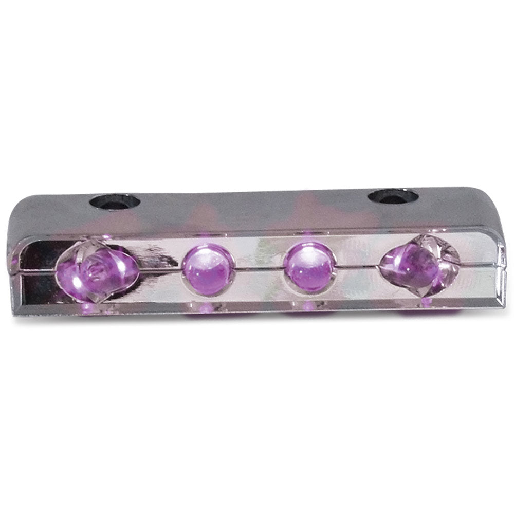 2-1/2" Purple 4 LED Chrome Step Light