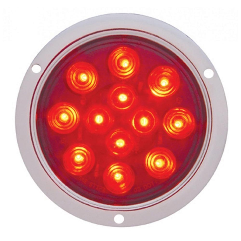 4-1/4" Red 12 LED Deep Dish S/T/T Light
