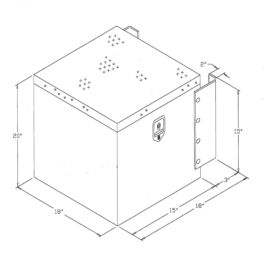 18" x 15" x 20" Aluminum Behind Fairing Box