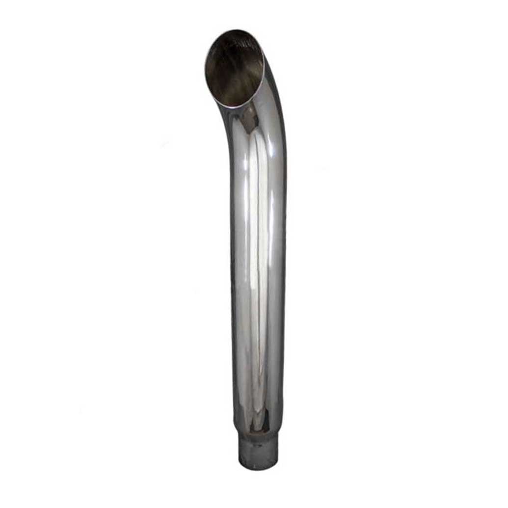 6"-5"D x 36"L Chrome Curved Top Stack Plain End