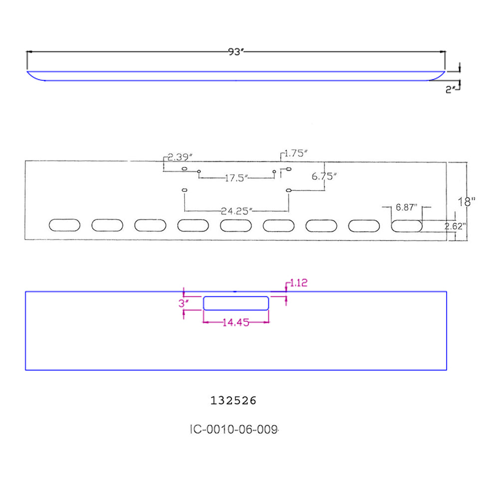 Western Star 18" Texas Square Chrome Bumper