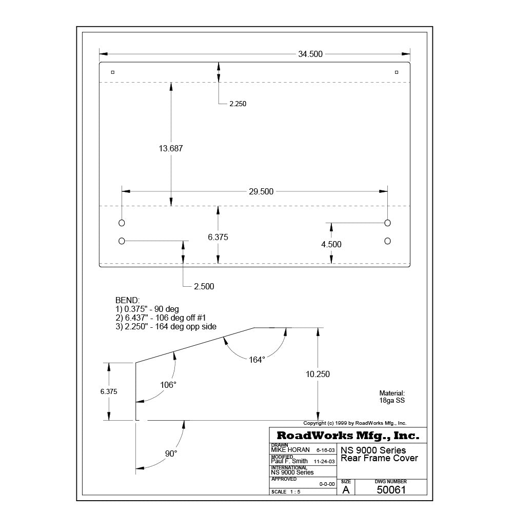International 9000 Series Rear Frame Cover