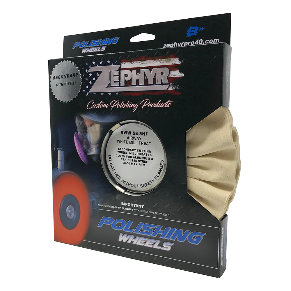 Zephyr 8" White Mill Treated Buffing Wheel