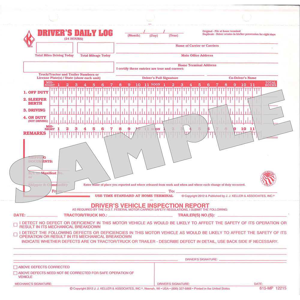 Mid-Size Daily Log Loose Leaf (Carbonless Copy)
