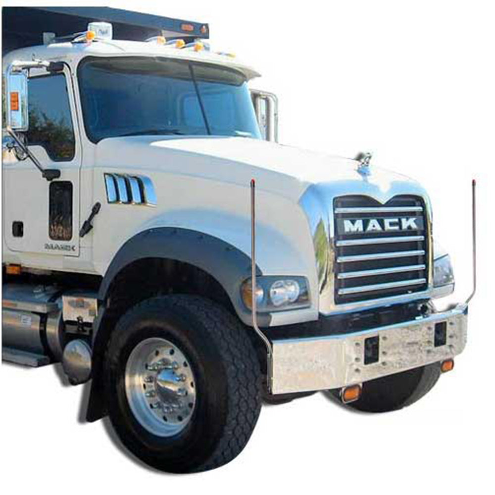 Stainless Steel LED Bumper Guides for Peterbilt, Mack, Sterling, Western Star