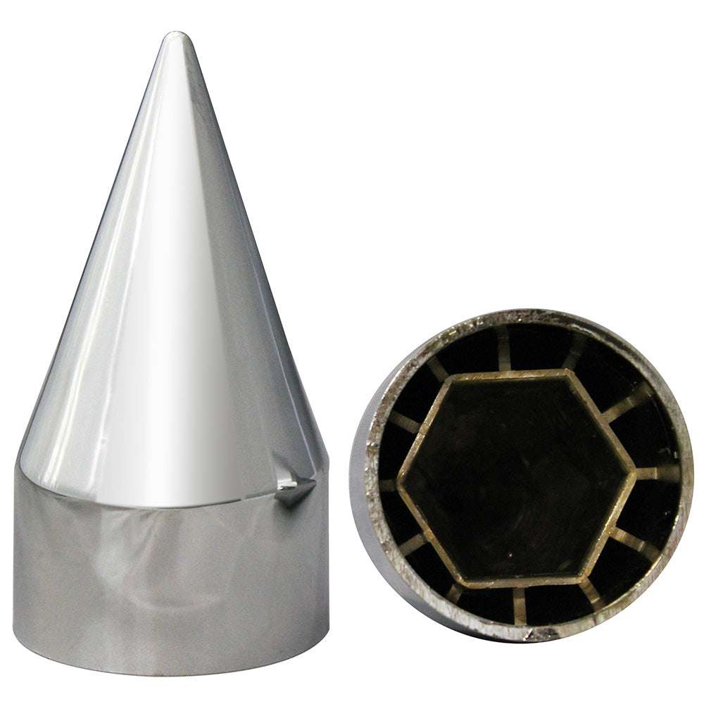 33mm Chrome Plastic Spike Nut Cover - Push On