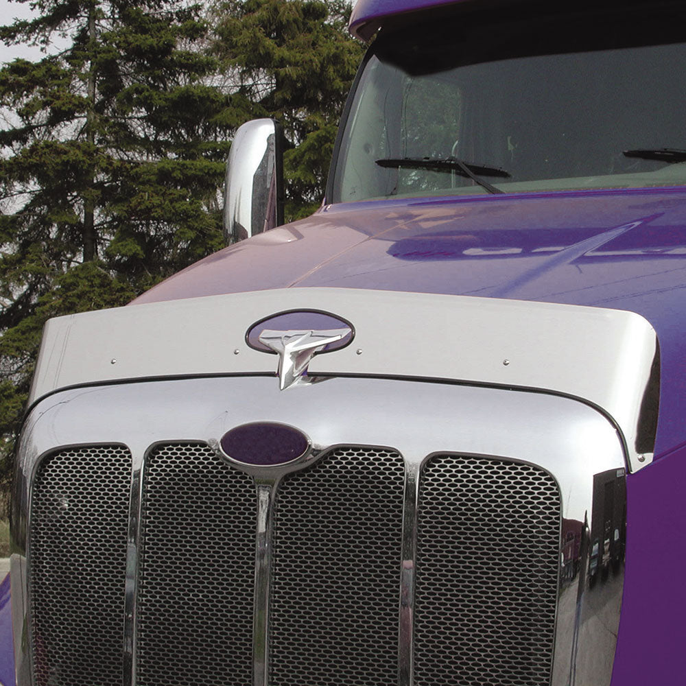 Peterbilt 387 Stainless Hood Shield Bug Deflector