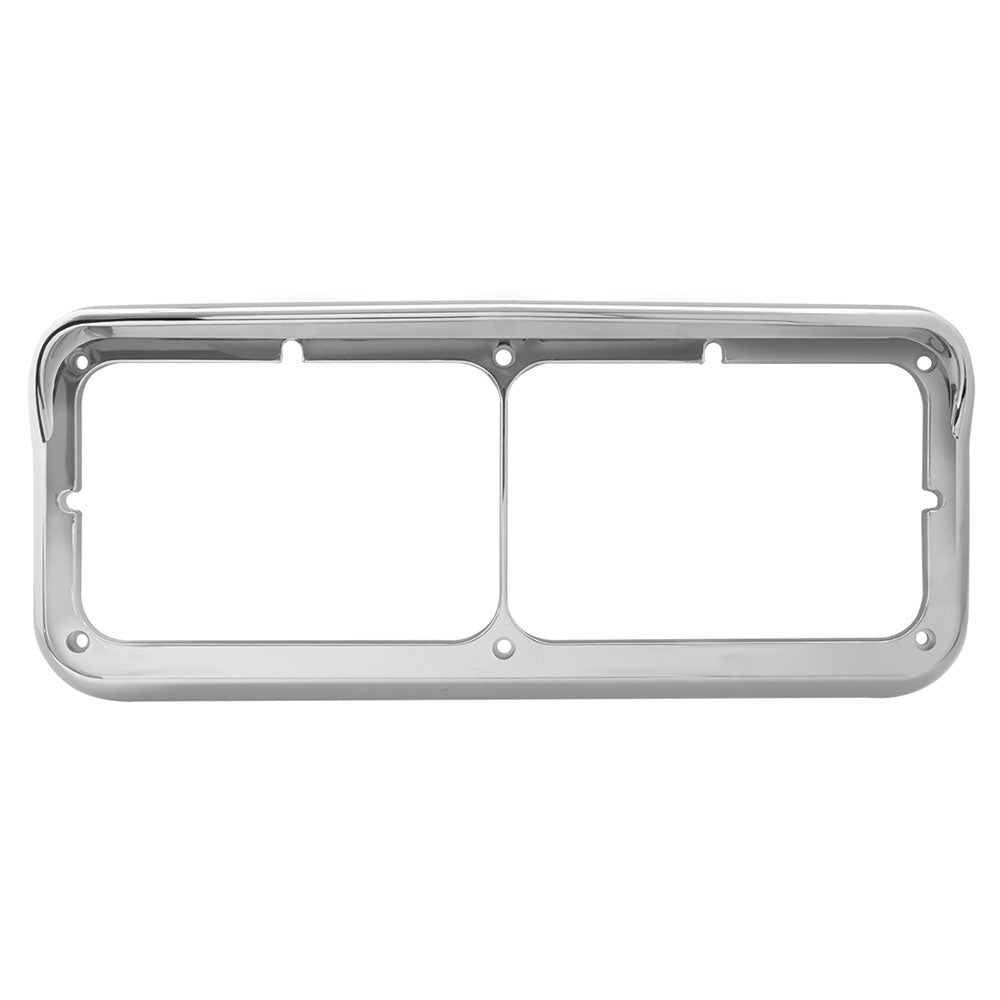 Chrome Dual Rectangular Headlight Bezel with Visor