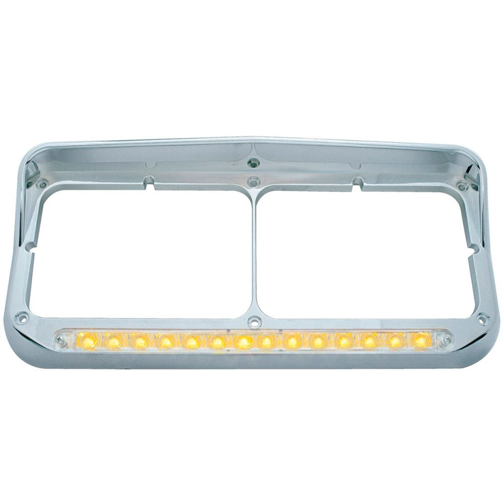 Dual Rectangle Headlight Bezel with LED