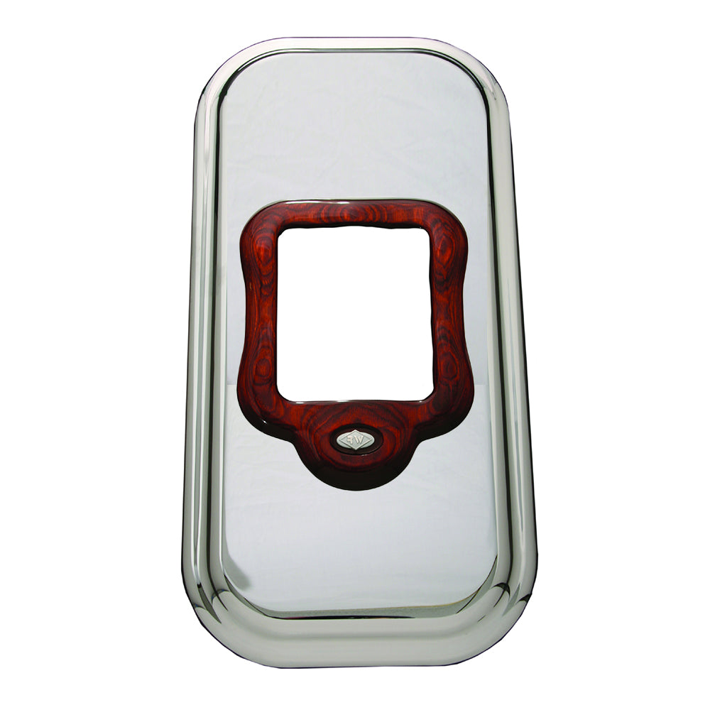 Rosewood and Chrome Gear Shift Plate Cover 4.45" or 8.75" to Front