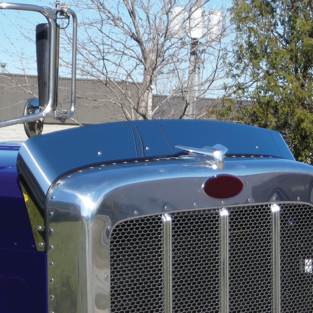 Peterbilt 389 Stainless Steel Hood Shield Bug Deflector
