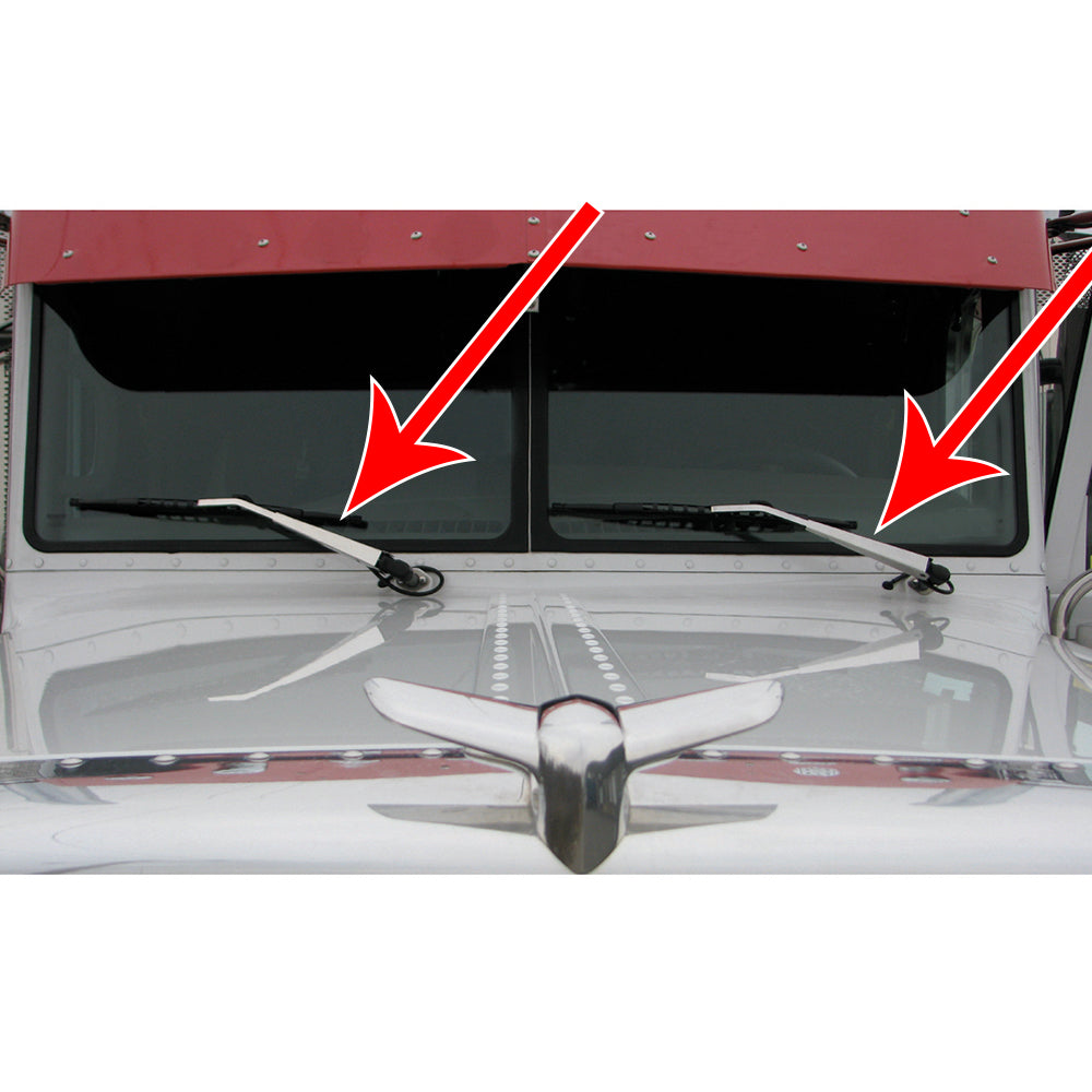 Peterbilt Stainless Windshield Wiper Arm Covers
