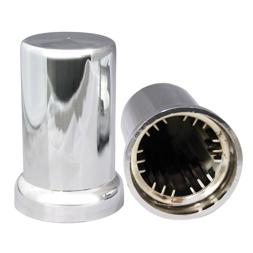 33mm x 3-3/8" Chrome Flat Top Hat Tube Nut Cover, Push On 10PK