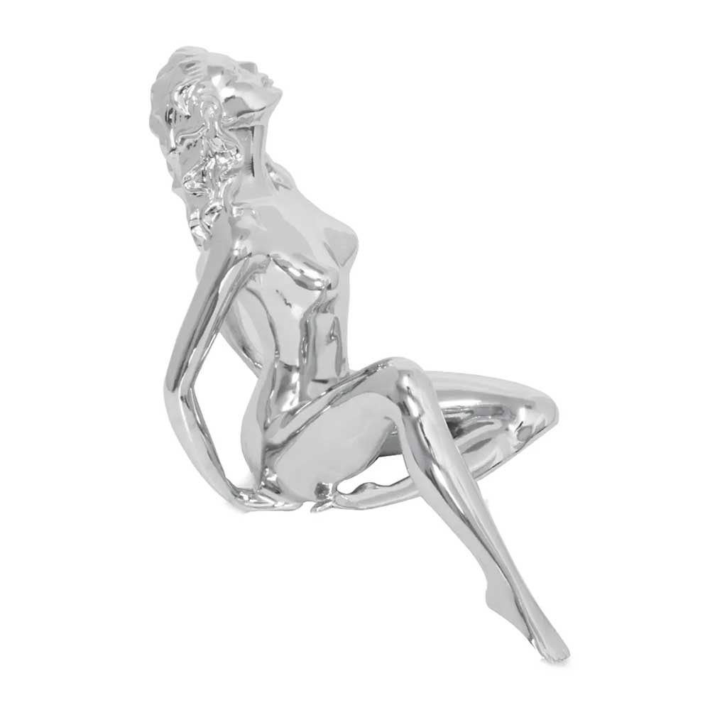 Chrome Die Cast Posing Lady Hood Ornament