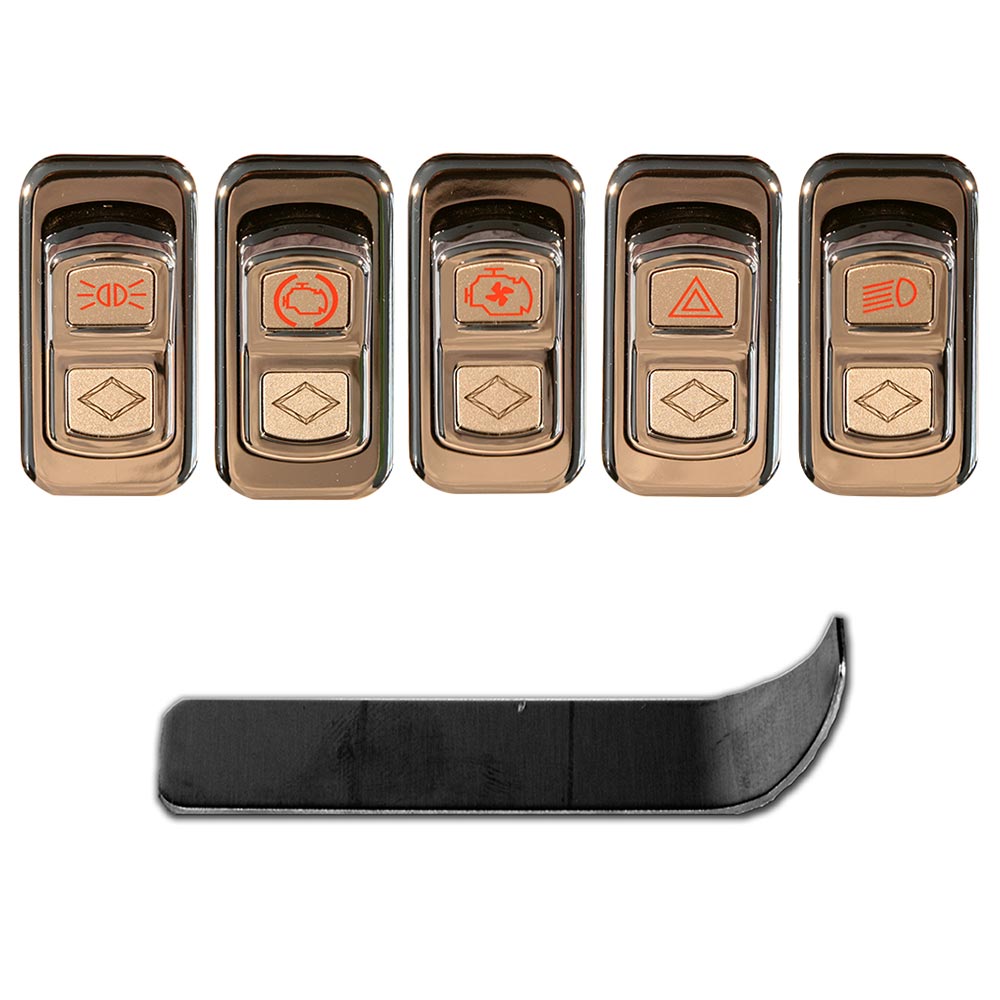 Peterbilt Chrome Actuator Button Set