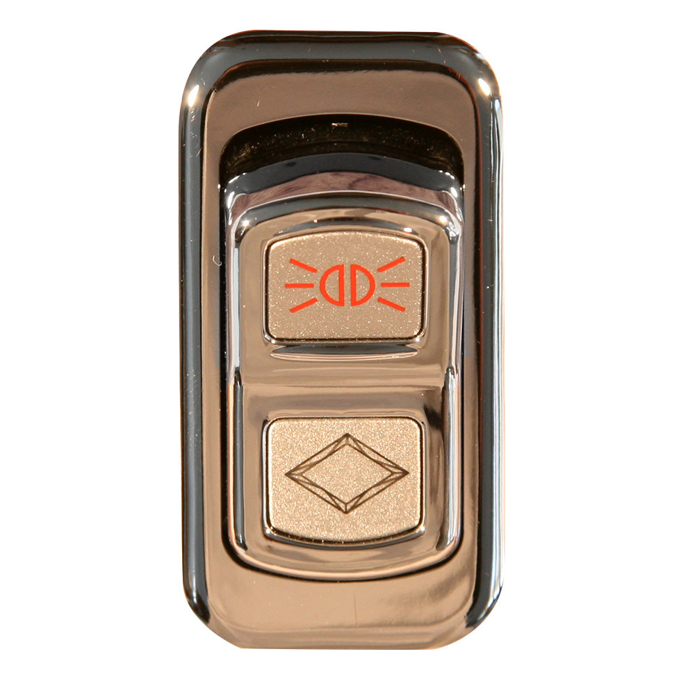 Chrome Rocker Switch Actuator Buttons with LED for Peterbilt