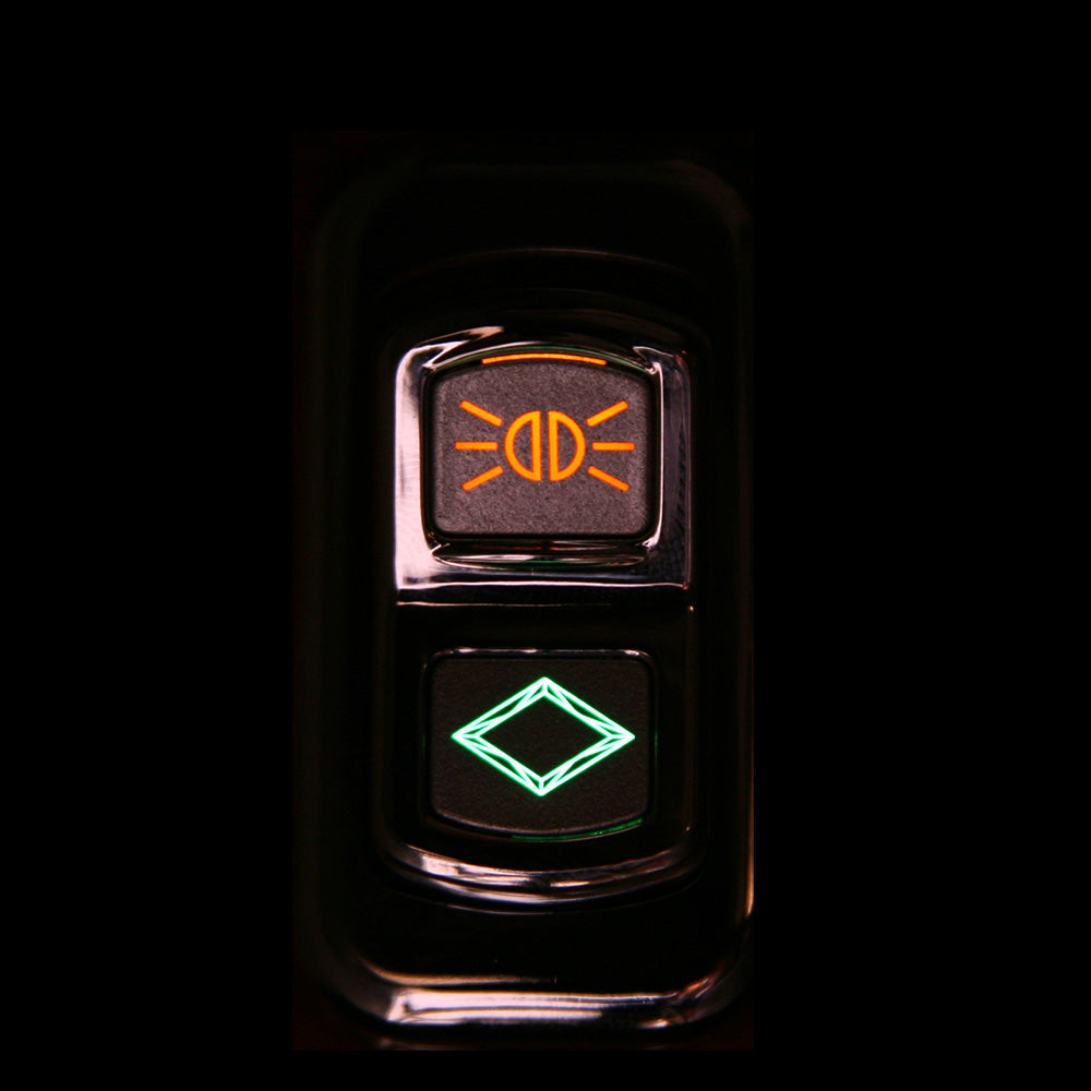 Chrome Rocker Switch Actuator Buttons with LED for Peterbilt