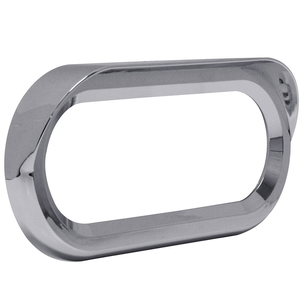 6" Oval Chrome Snap-On Light Bezel with Visor