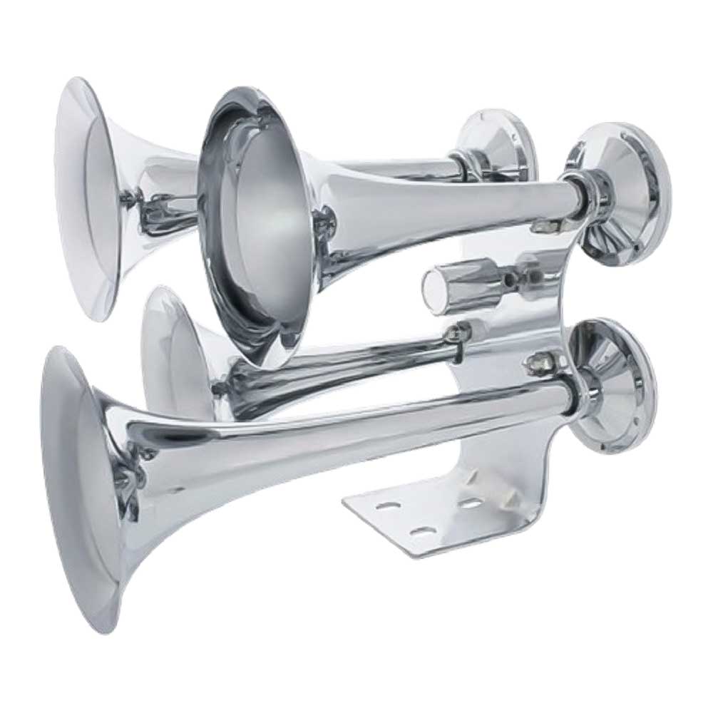 Chrome 4 Trumpets Air Powered Train Horn