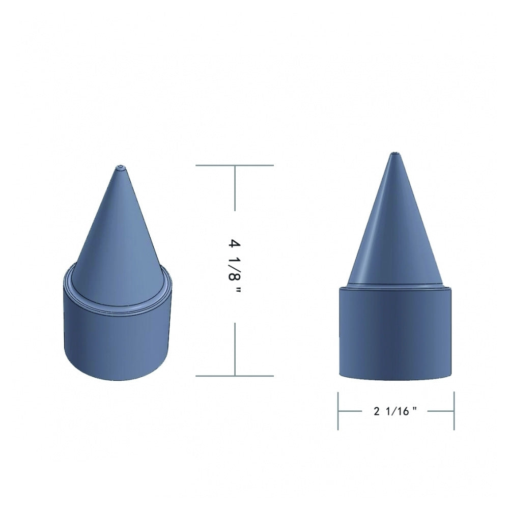 1-1/2" x 4-1/4" Chrome Stiletto Spike Nut Cover - Push On